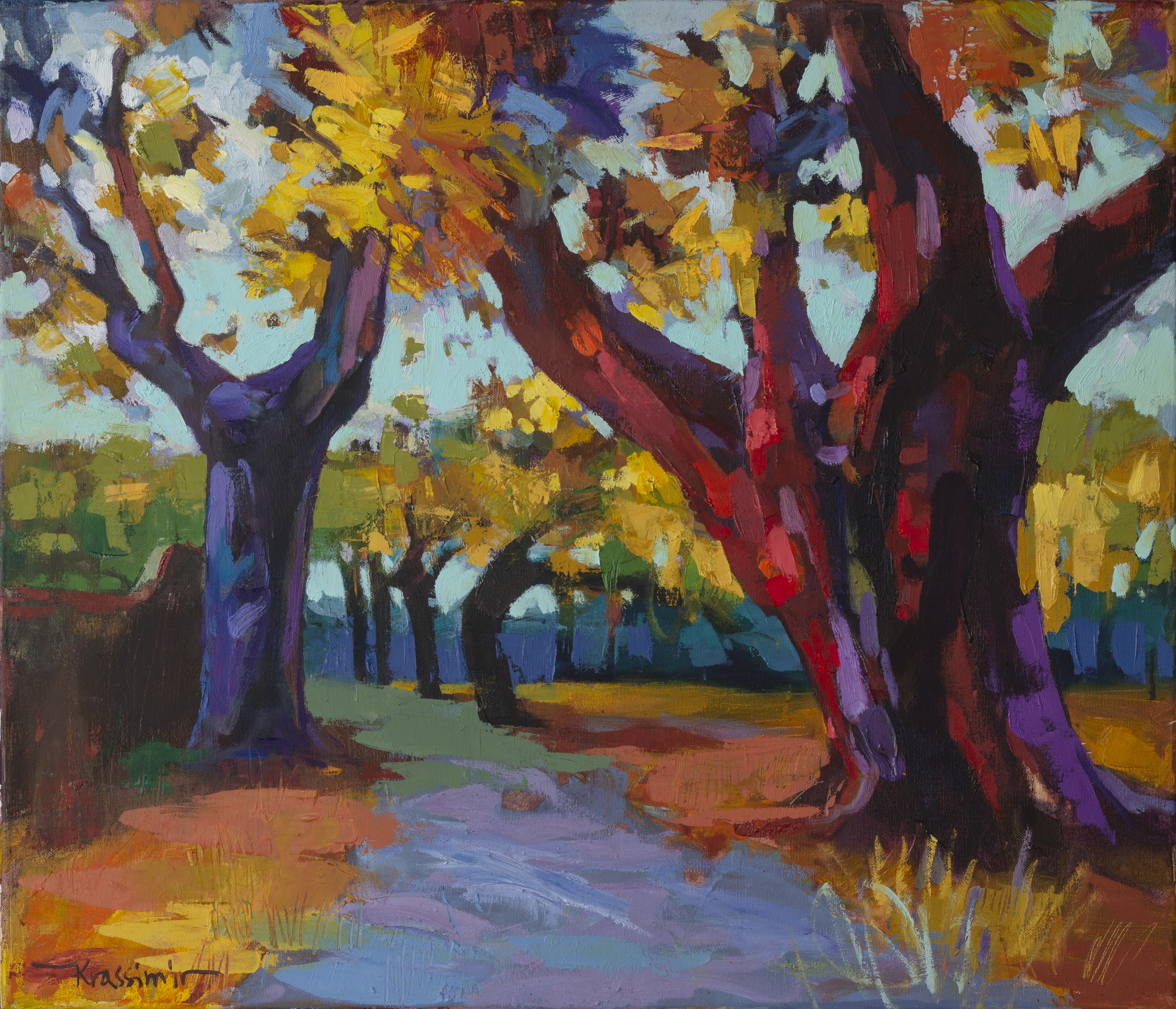 Abendglühen, Öl auf Leinwand 60x70 cm, 2018