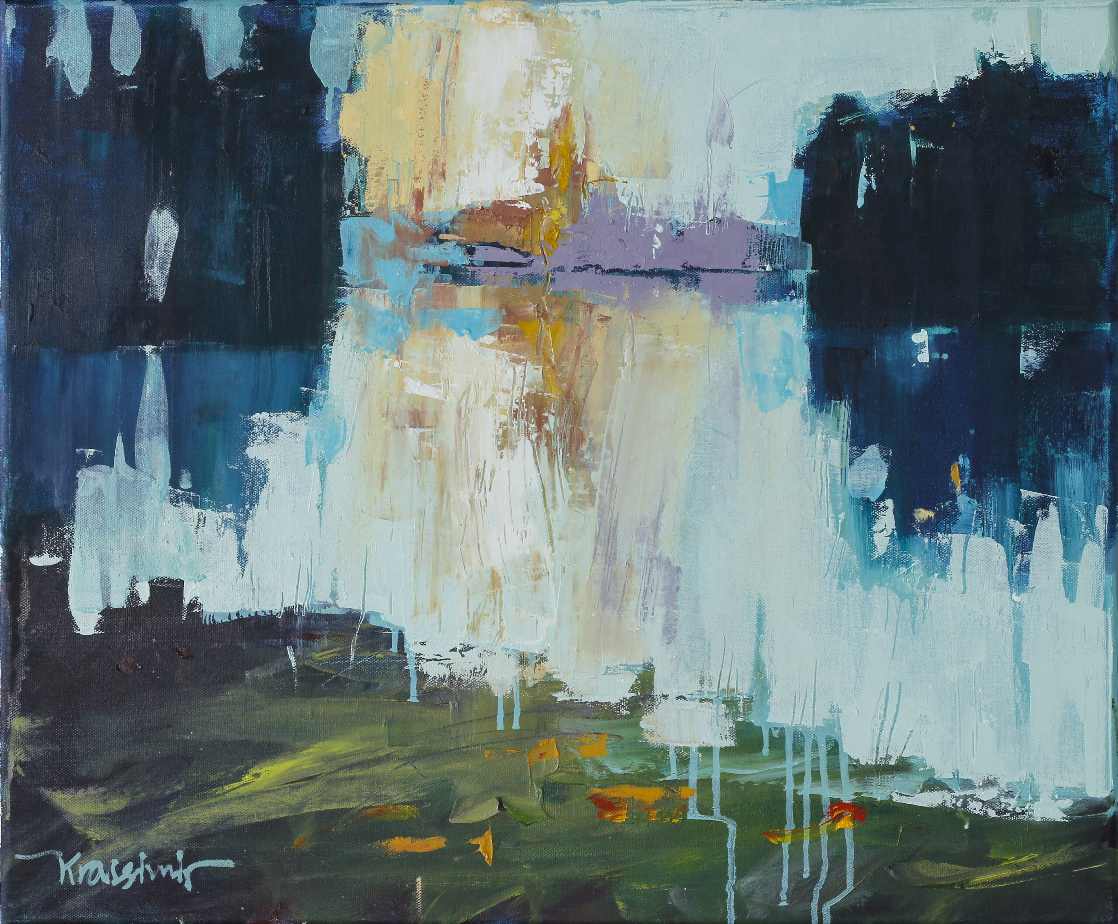 Abendhimmel über Melk, Öl auf Leinwand, 50x60 cm, 2018