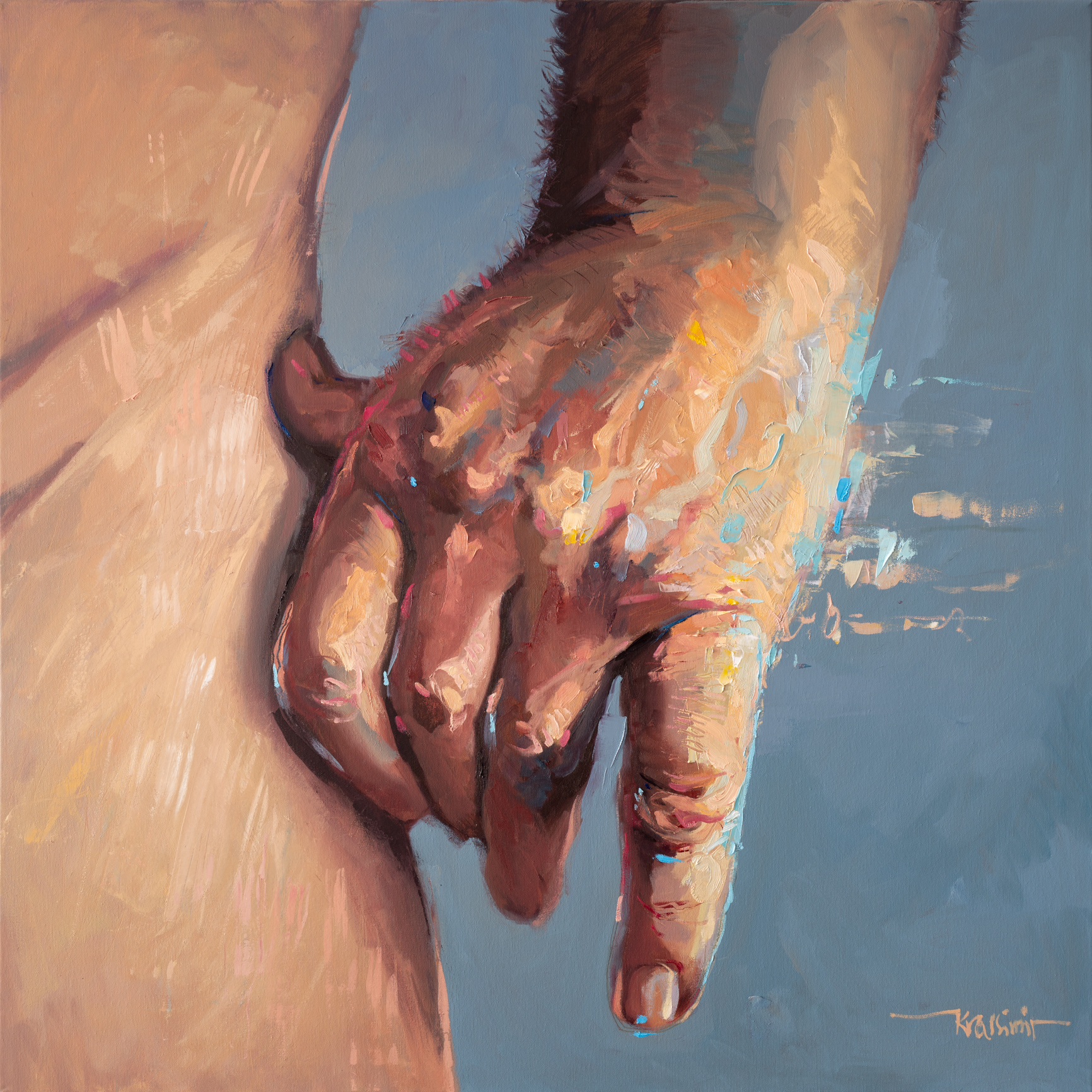 Selbsportrait, Öl auf Leinwand, 100x100 cm