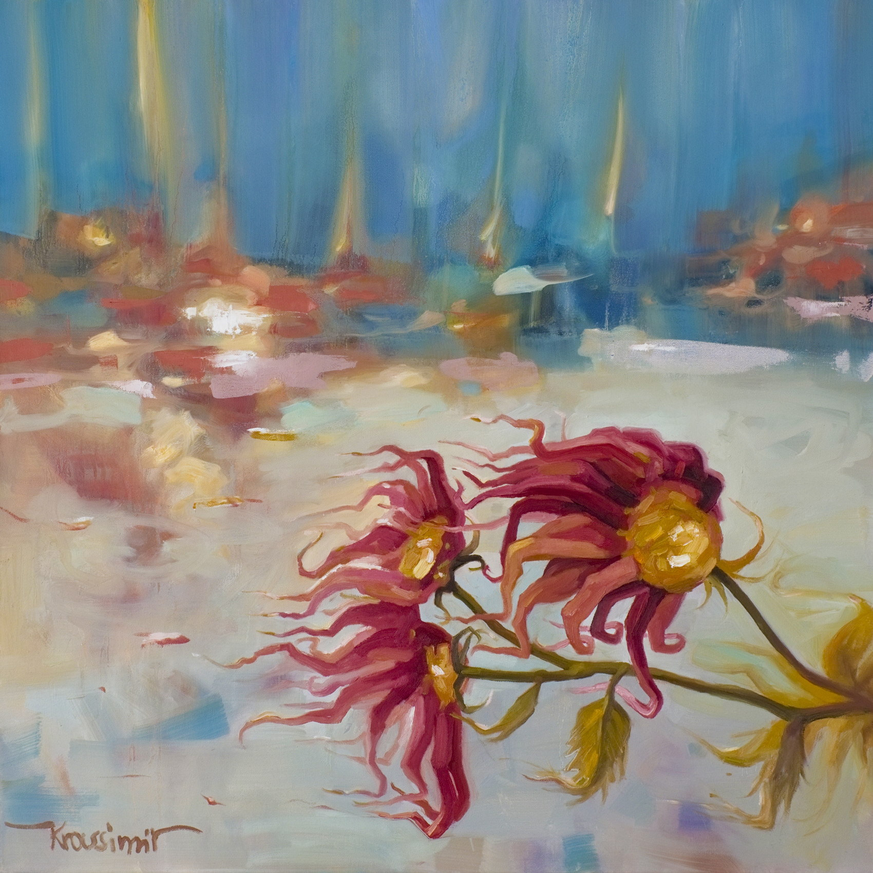 Morgenfrost, Öl auf Leinwand, 80x80 cm, 2019