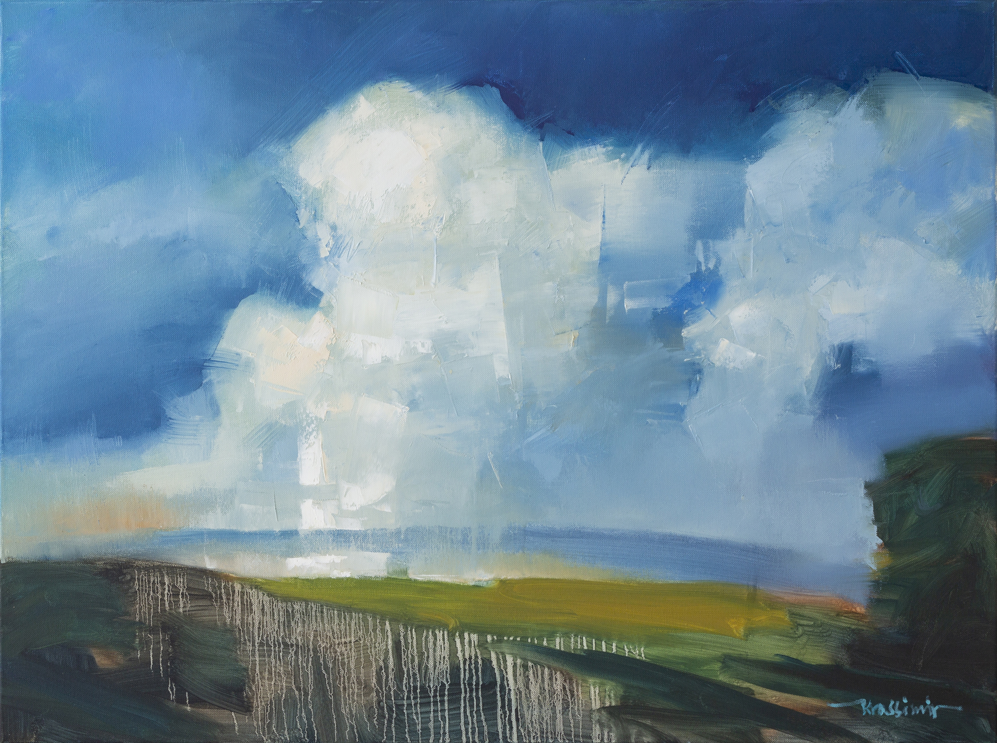 Sommerregen über dem Waldviertel, Öl auf Leinwand 60x80 cm, 2018