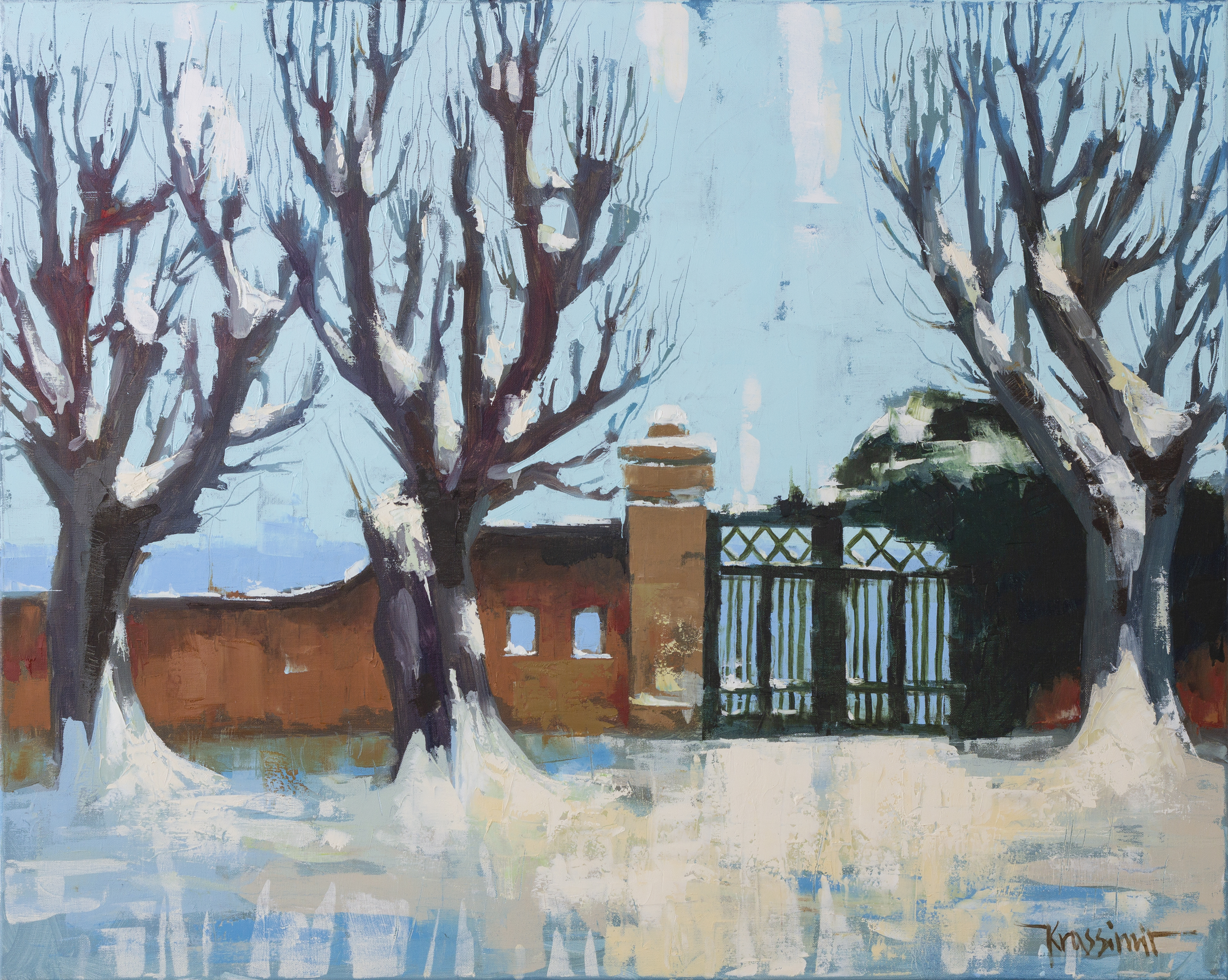 Wintertor, Öl auf Leinwand 80x100 cm, 2019