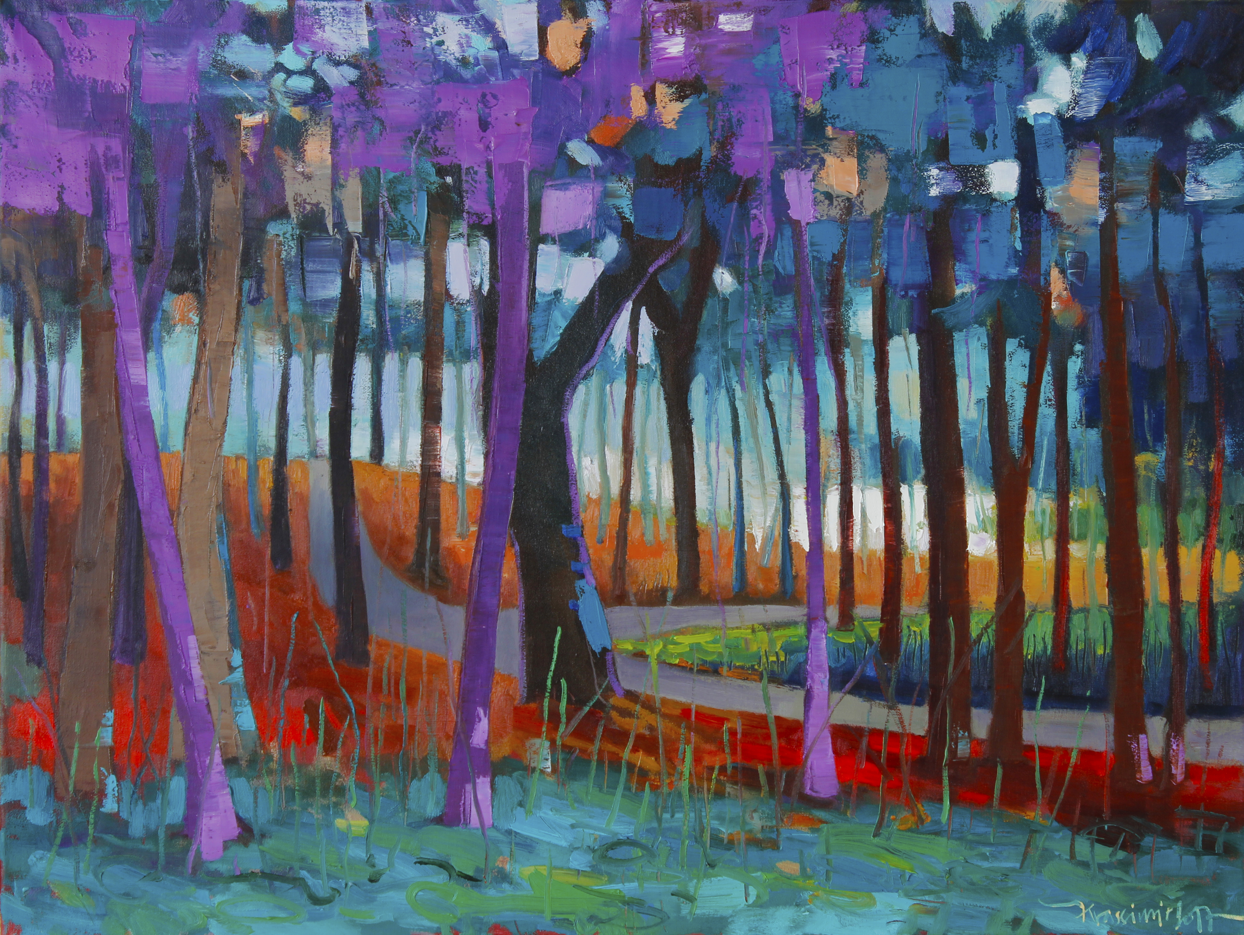 Herbstwald im Stiftspark, Öl auf Leinwand 60x80 cm, 2017